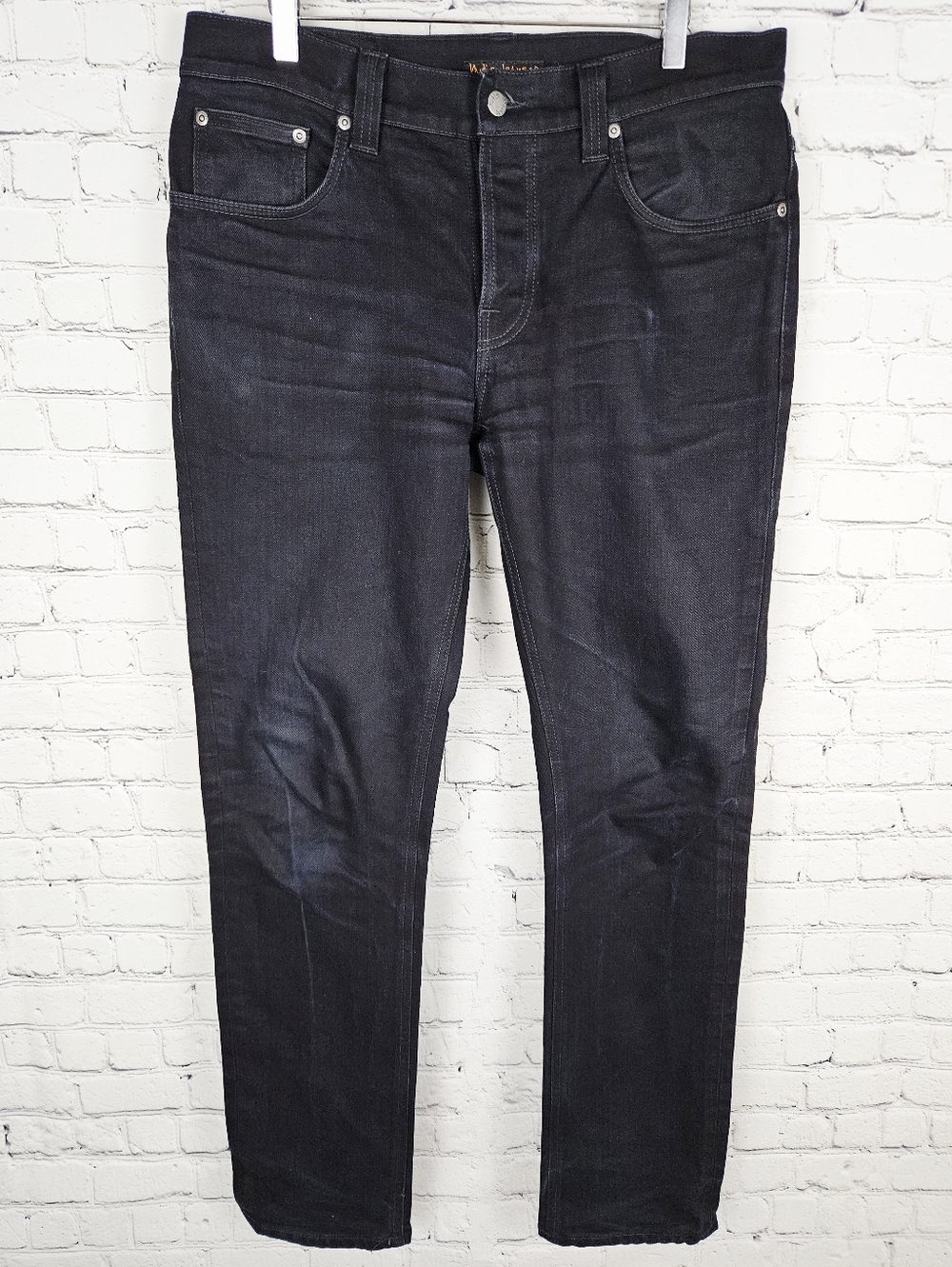 NUDIE JEANS | Grim Tim button fly slim straight dark jeans